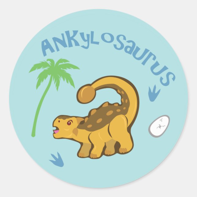 Sticker Rond Cute Ankylosaurus (Devant)