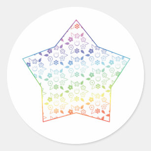 Sticker Rond Cute arc-en-ciel Motif treillis à ressort