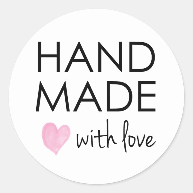Sticker Rond Cute artisanal avec amour (Devant)