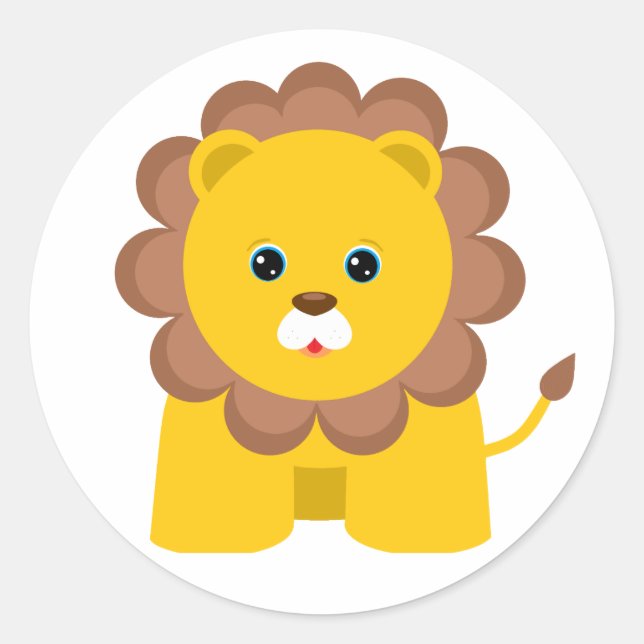 Sticker Rond Cute Baby Lion (Devant)