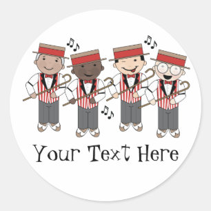 Sticker Rond Cute Barbershop Quartet Cadeau