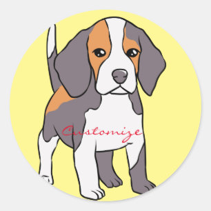 Sticker Rond Cute Beagle
