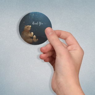 Sticker Rond Cute Bear Twinkle Little Star Merci
