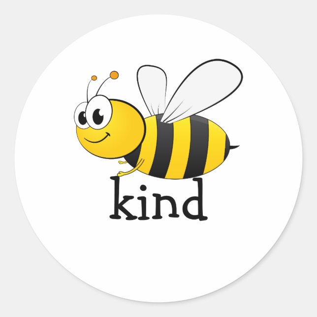 Sticker Rond Cute Bee Kind  (Devant)