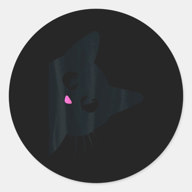 Sticker Rond Cute Black Cat Halloween Costume Kitten Kids Toddl (Devant)