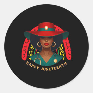 Sticker Rond Cute Black Nurse Happy Junetdix Nurse Rainbow Me