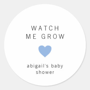 Sticker Rond Cute Blue Heart Baby shower moderne