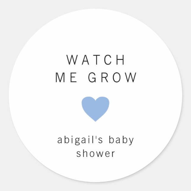 Sticker Rond Cute Blue Heart Baby shower moderne (Devant)