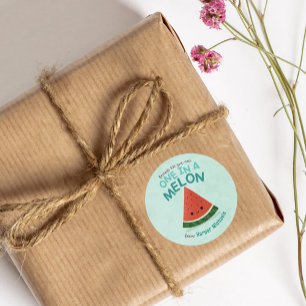 Sticker Rond Cute Blue Watermelon School Salle de classe Valent