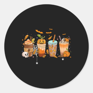 Sticker Rond Cute Boo latte Café Halloween Saison Éffrayante au