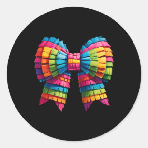 Sticker Rond Cute Bow Coquette Drôle Cinco De Mayo Filles Femme