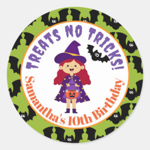 Sticker Rond Cute Candy Corn Kids Halloween Party sorcière chau