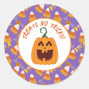 Sticker Rond Cute Candy Corn Kids Halloween Party Spider