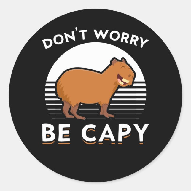 Sticker Rond Cute Capybara Funny Zoo animal (Devant)