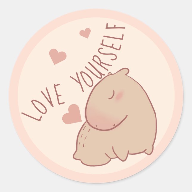 Sticker Rond Cute capybara kawaii (Devant)