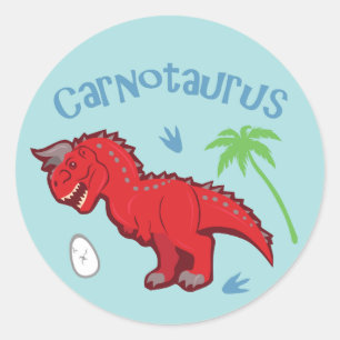 Sticker Rond Cute Carnotaurus