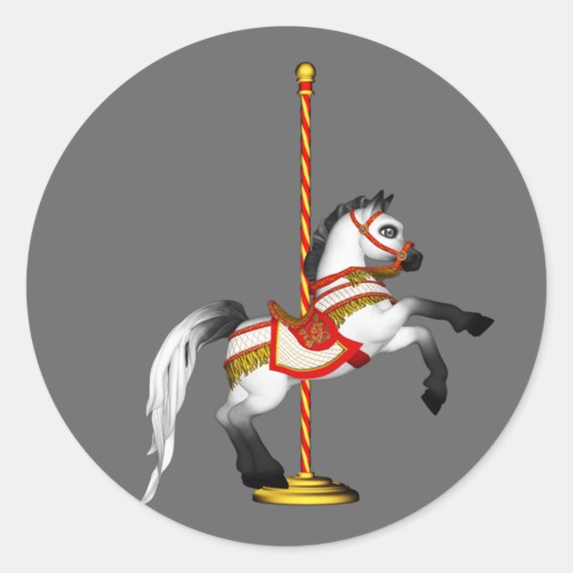 Sticker Rond Cute Carousel Horse 1med (Devant)
