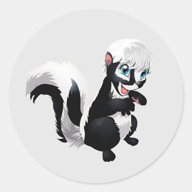 Sticker Rond Cute Cartoon Raccoon (Devant)