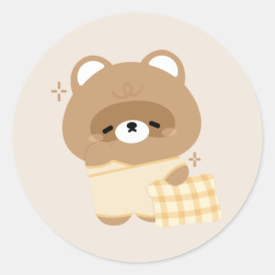 Sticker Rond Cute castor