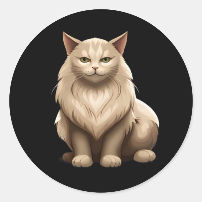 Sticker Rond Cute chat kawaii chatons, animaux domestiques, ani (Devant)