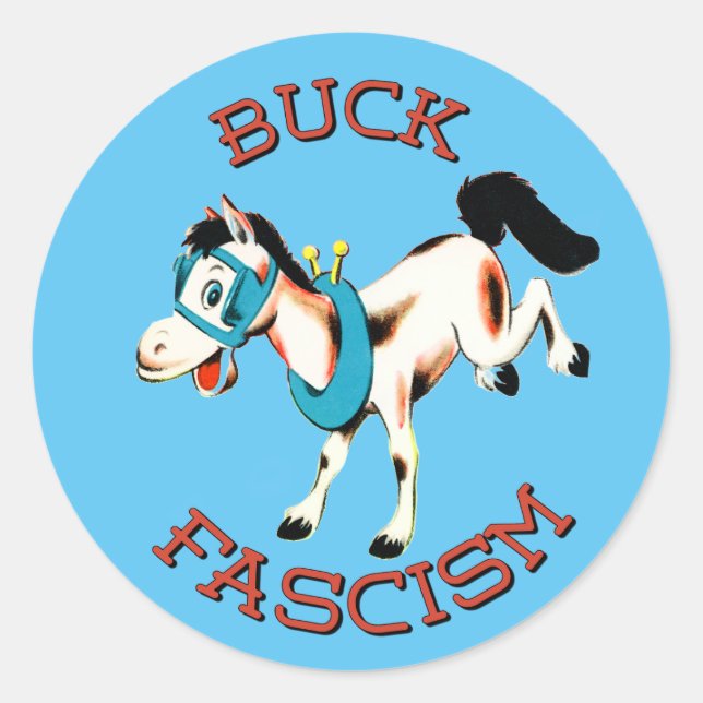 Sticker Rond Cute Cheval Rétro - Fascisme Buck (Devant)