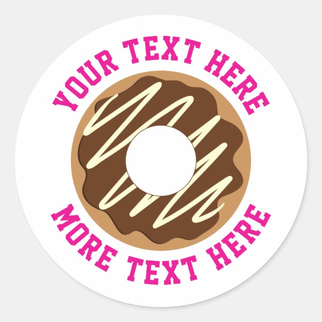 Sticker Rond Cute chocolate donut with icing custom (Devant)