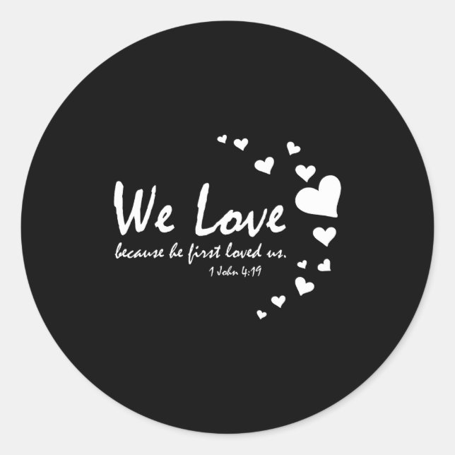 Sticker Rond Cute Christian Valentines Day Women Bible Verse He (Devant)