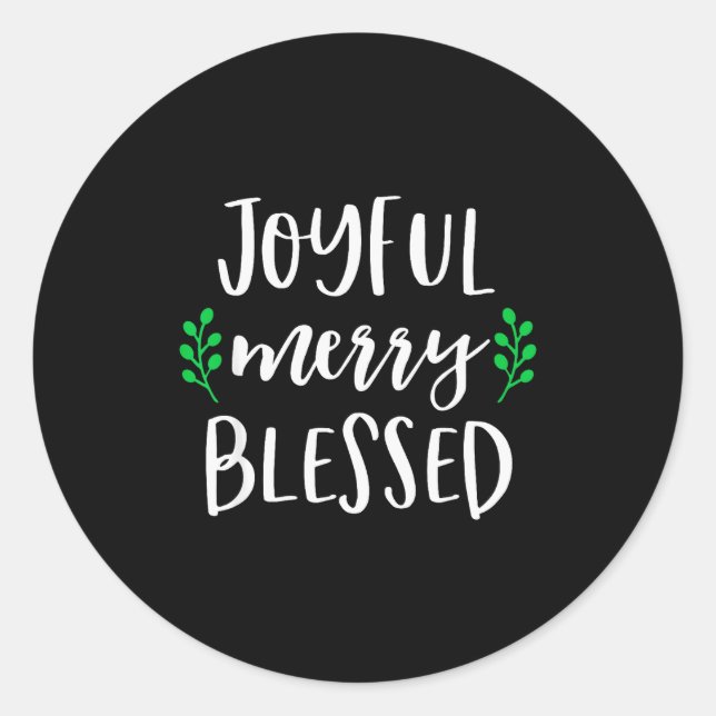 Sticker Rond Cute Christmas Shirt For Women Girls Joyful Merry  (Devant)