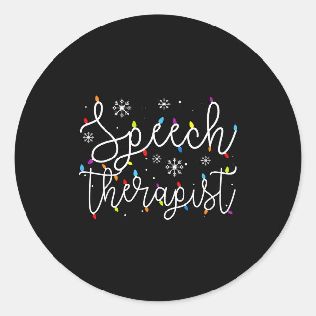 Sticker Rond Cute Christmas Speech Therast X-mas Light Festive  (Devant)