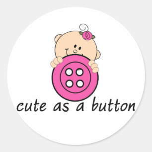 Sticker Rond Cute comme une ROSE Bouton