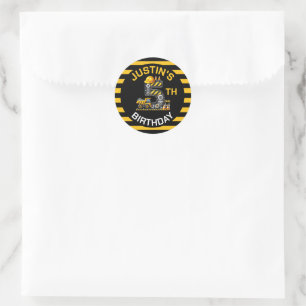 Sticker Rond Cute Construction 5e anniversaire