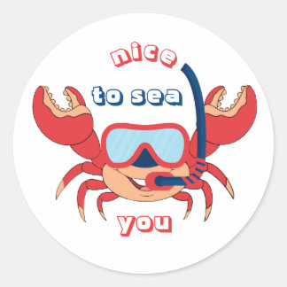 Sticker Rond Cute Crab