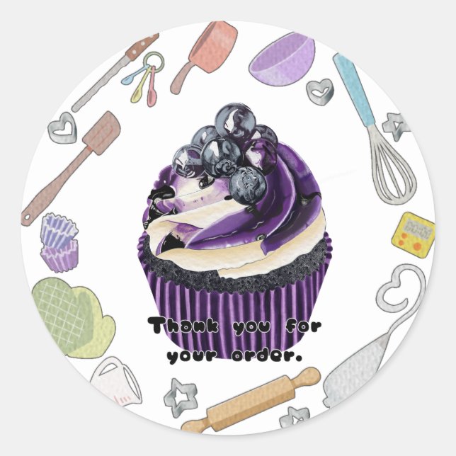 Sticker Rond Cute cupcake (Devant)