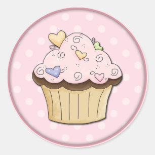 Sticker Rond Cute Cupcake
