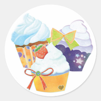 Sticker Rond Cute Cupcake Boulangerie Pâtisserie Chefs d'entrep