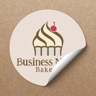 Sticker Rond Cute Cupcake Pâtisserie Chef boulangerie maison