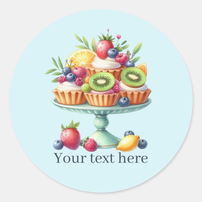 Sticker Rond Cute customizable Bakery cupcake (Devant)