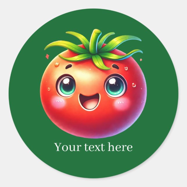 Sticker Rond Cute customizable business tomato (Devant)