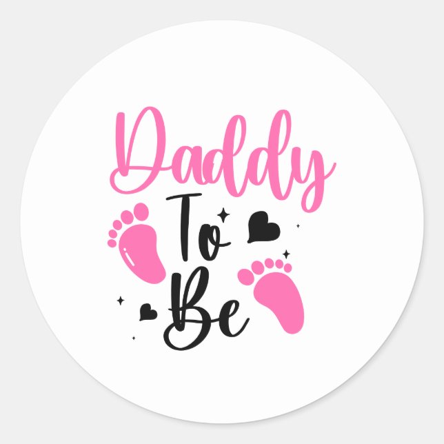 Sticker Rond Cute Daddy-to-be word art  (Devant)
