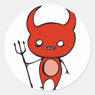 Sticker Rond Cute Demon