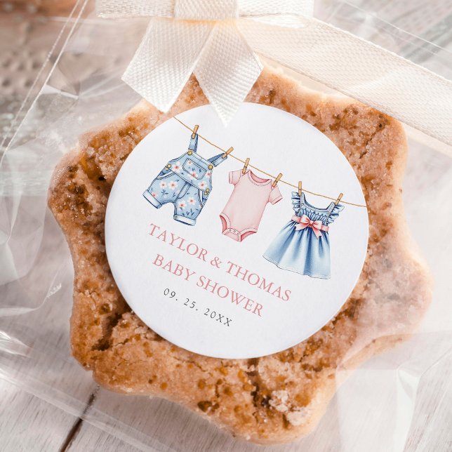 Sticker Rond Cute Denim Blue Jean Girl (Créateur téléchargé)