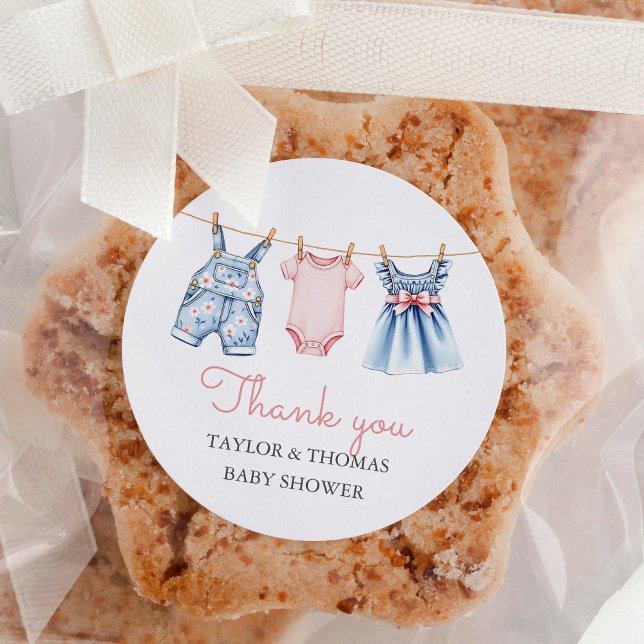 Sticker Rond Cute Denim Blue Jean Girl Merci (Créateur téléchargé)