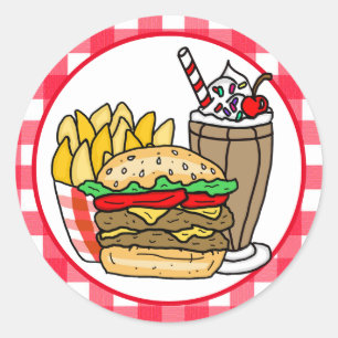 Sticker Rond Cute Diner