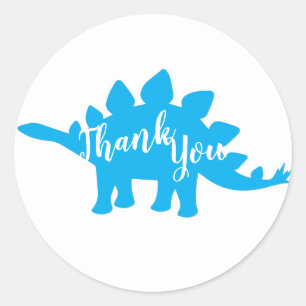 Sticker Rond Cute Dinosaur Baby shower Dino Blue et Green Boy