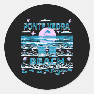 Sticker Rond Cute Dolphin Lover Family Ponte Vedra Beach Fl