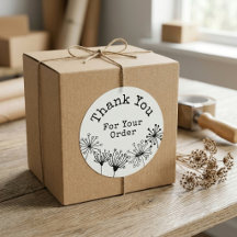 Cute Doodle Dandelion Small Business Thank You