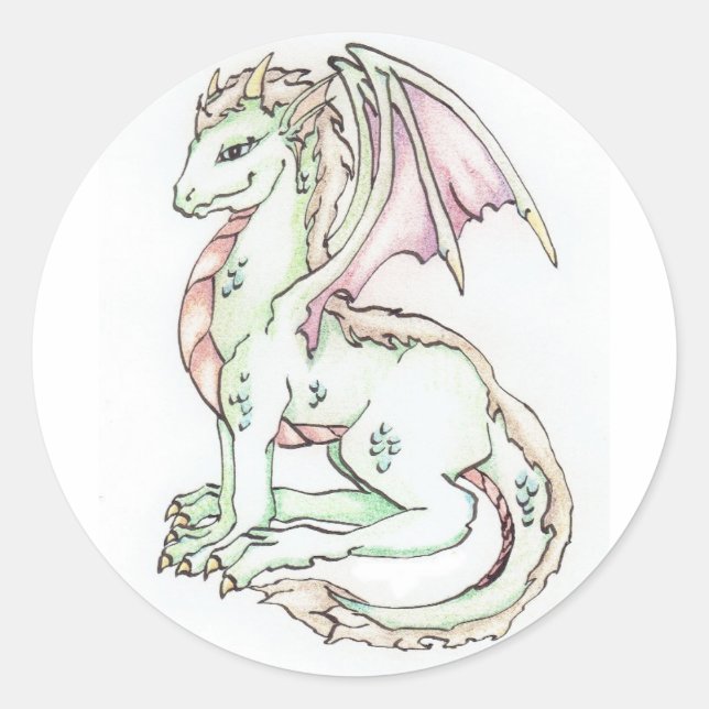 Sticker Rond Cute Dragon (Devant)