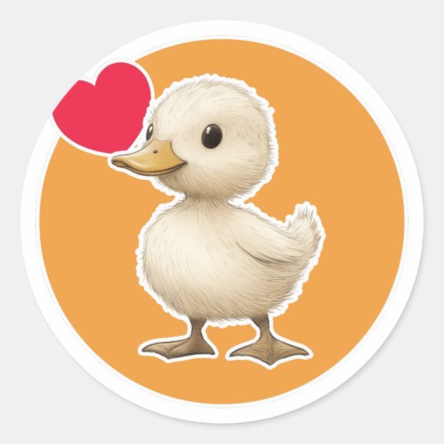 Sticker Rond Cute Duckkling (Devant)