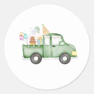 Sticker Rond Cute Dusky Green N'importe quel âge fête d'anniver