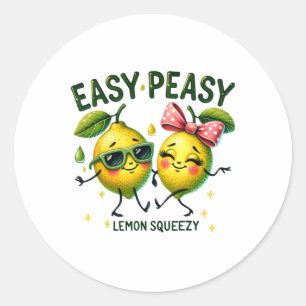 Sticker Rond Cute Easy Peasy Lemon Squeezy Bonjour les Vacances